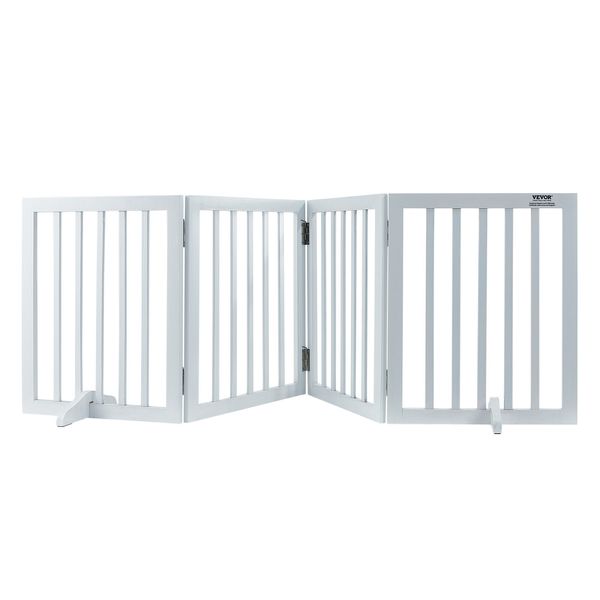 VEVOR Dog Gate 4 Panels 24" Freestanding Pet Gate Foldable Foldable Dog Fence