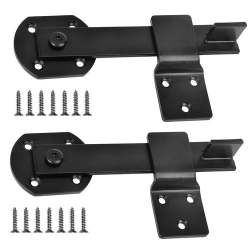 Flip Latch Barn Rustic Gate Latch Lock for Bar,Cabinet Door 6.5" Lenth Heavy Duty Iron Powder Coated (2Set, Black)