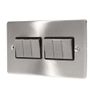 SATIN CHROME 6 GANG 2 WAY 6 AMP LIGHT SWITCH C310BCB