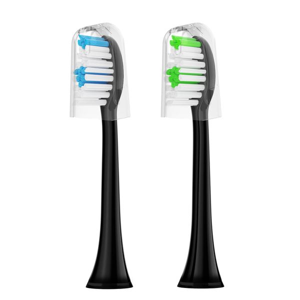 Acteh Toothbrush Replacement Heads, Genuine Brush Heads for Acteh Sonic Edge JetWave JetWave UV JetWave Dual Set eBrush (Black (Blue, Green, Purple, Yellow))