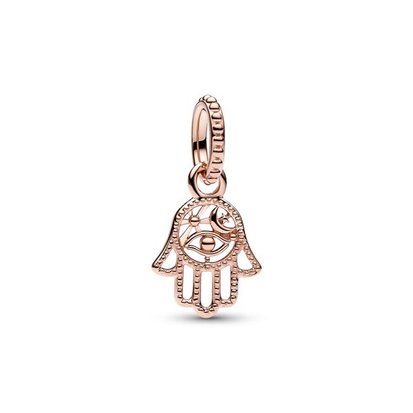 Pandora Moments Hamsa hand 14k rose gold-plated dangle