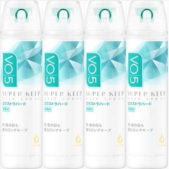 [Bulk Purchase] VO5 Super Keep Hair Spray, Extra Hard, Unscented, 1.8 oz (50 g) x 4 Packs