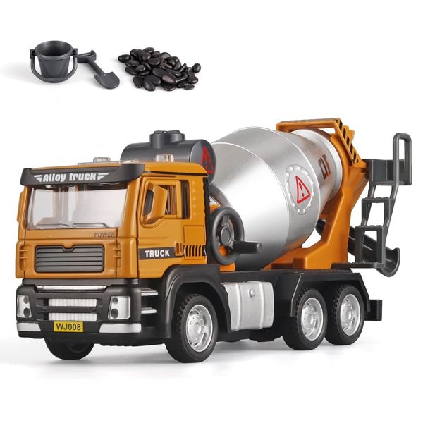 OANMYJJO Children Cement Mixer Metal DieCast Construction Toys,Toy Cement Mixer with Simulated Sound and Light,Cement Truck Toys for Boys Model,Suitable for Ages 3 and Up Cement Mixer Toy for Boys