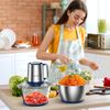 2L Electric Food Processor Stainless Steel Chopper Kitchen Meat Grinder 8 Cups
