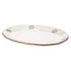 Mino Ware K52025 White Karatsu Oval Plate with Polka Dots