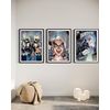Set of 3 Black Cat Comic Cover Prints (A4 White Frame)