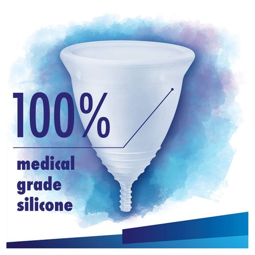 Tampax Cup Tampax Regular Flow, Menstrual Cups, Comfort-fit Protection, Day and Night, Made with 100% Medical Grade Silicone, Clinically Tested, Easy Cleansing, Reusable, Supplied with a Carry Case