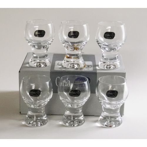 Bohemian Glass Gina Cold Sake Shot Glasses Set of 6