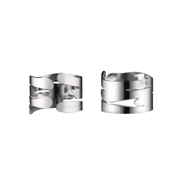 Alessi Barkring BM17S2 - Set of Two Design Napkin Holders with Nature Inspired Decoration, in 18/10 Stainless Steel