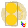 30 x Yellow Sticky Dots - 100mm 4 Inch - Round Colour Coding Dot Stickers - 15 Sheet