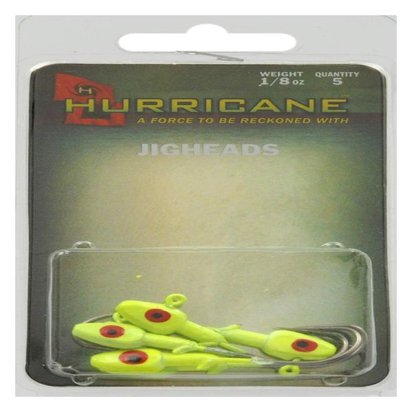 Hurricane Saltwater Jig Head, 1/8-Ounce, Chartreuse