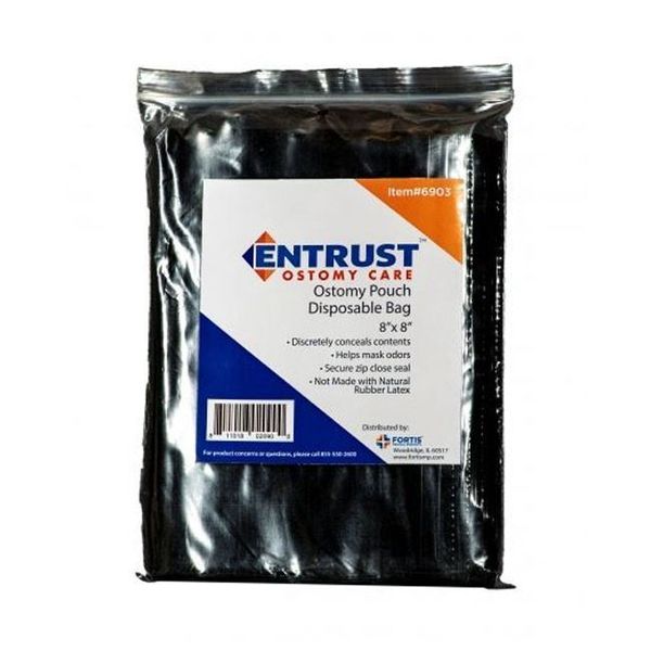 Entrust Ostomy Pouch Disposal Bags, 8" x 8", Pack of 60