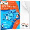 Printable Vinyl Sticker Paper - Waterproof Decal Paper for Inkjet Printer - 3...