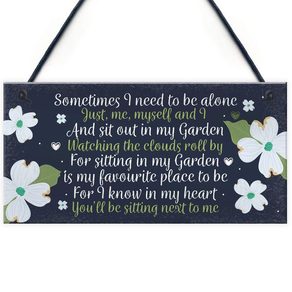 RED OCEAN Garden Memorial Hanging Plaque SummerHouse Garden Shed Sign Gifts For Mum Nan