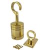 RopeServices UK 24mm Polished Brass Decking Rope Hook and Eye Plate, Deck Post End Fixing Post Fitting