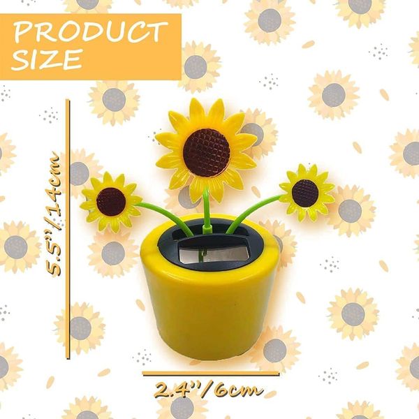 Solar Dancing Flower Sunflower Solar Dancing Solar Toys Powered Toys Car Swinging Dancing Toy Car Windowsill Decoration Holiday Car Dashboard Office Home Desk Decor