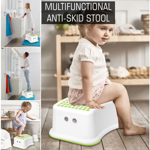 HOMESHOPA Step Stool For Kids Toddlers, Non Slip Step Up Foot Stool, Sturdy & Durable Step Stool For Kids, Children, Perfect For Bathroom, Kitchen Washing Hands, Brushing Teeth, Potty Training(Green)