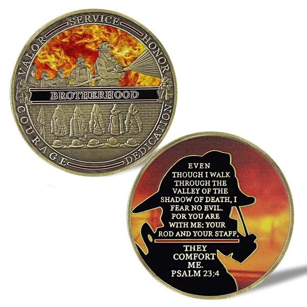 Firefighter Challenge Coin Fire Rescue Prayer Coin