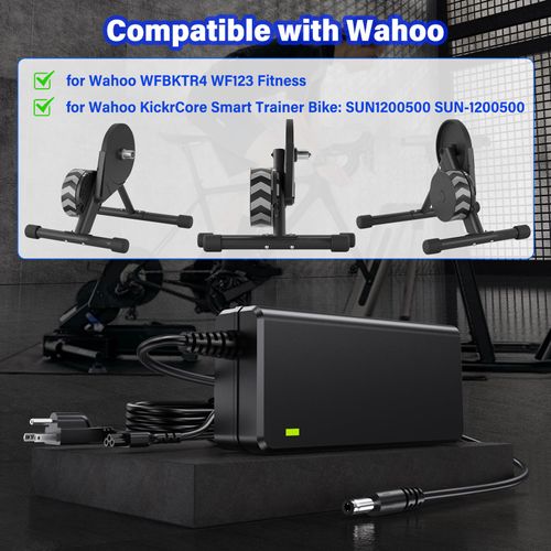 12V Charger Cord for Wahoo WF123 WFBKTR4 Fitness KICKR Core Smart Trainer Bike Power Cord AC/DC Adapter Supply Cable for Wahoo KickrCore Cycling Indoor Ride Training Bike SUN-1200500 12VDC Battery