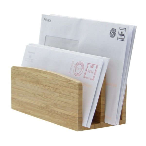 Woodquail Desk Letter Rack Paper File Holder, Made of Bamboo