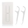 WLLHYF Portable Dental Floss Case Automatic Dental Floss Pick Organizer Case Travel Flosser Dispenser Storage Case Refillable Holder Boxes with 10 Floss Picks for Teeth Cleaning (White)