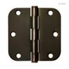 (5 Pack) Door Hinge 3-1/2 inch - 5/8 inch Radius Round Corner (484-045)