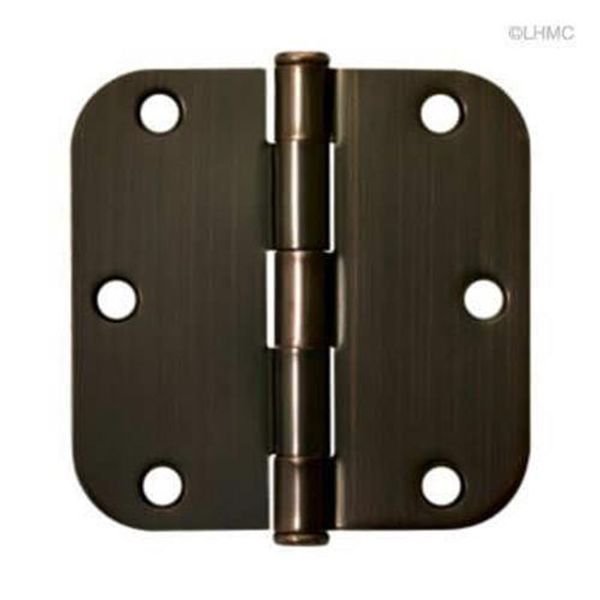 (5 Pack) Door Hinge 3-1/2 inch - 5/8 inch Radius Round Corner (484-045)