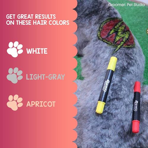OPAWZ 12 Colors Pet Hair Dye Paint Pen, Temporary Dog Hair Dye, Non-Toxic and Washable Dog Safe Color Dye, Marking Paint for Dogs Cats Birds and Horses