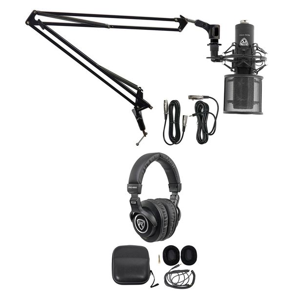 Rockville PC Gaming Streaming Twitch Bundle: RCM PRO Microphone+Headphones+Boom