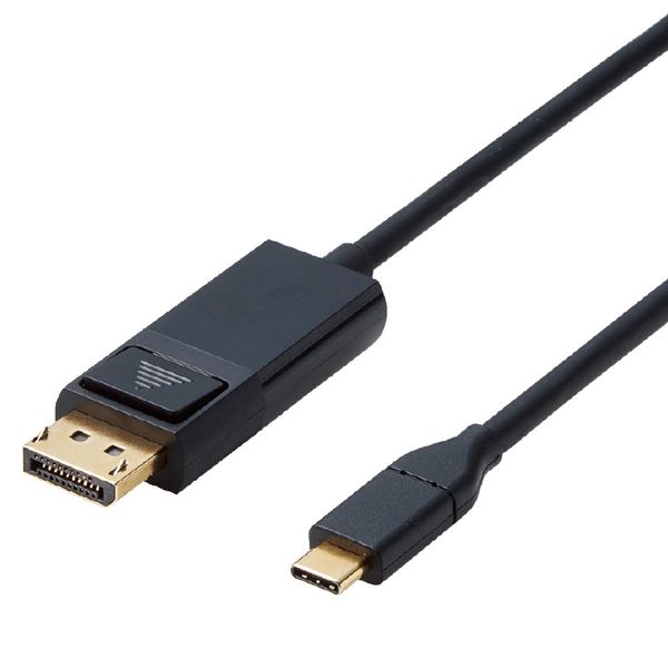 Elecom CAC-CDP20BK Type C Conversion Cable, Compatible with 4K2K/60Hz, Compatible with iPhone 15, 6.6 ft (2 m), Black