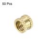 sourcing map Knurled Insert Nuts - 50Pcs M6 x 6mm Length x 8mm OD Female Thread Brass Threaded Insert Embedment Nut for 3D Printer