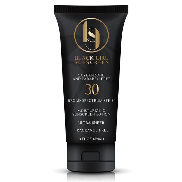 Black Girl Sunscreen - Moisturizing Sunscreen Lotion SPF 30, No White-Residue, Formulated with Natural Ingredients for Melanin Rich Skin (3 Fl. Oz.)