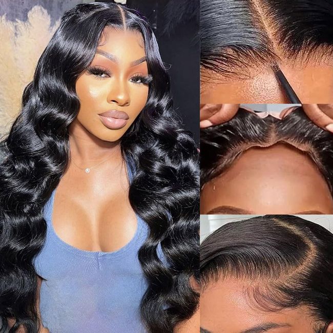 Zumuer Wear And Go Glueless Wigs Pre Plucked Pre Cut Body Wave Lace Front Wigs For Beginners 4x4 HD Lace Closure Wigs For Women with Baby Hair (24 Inch)