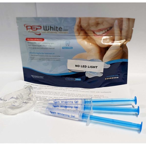 PepWhite Ultra - Super Strong Teeth Whitening (3 x Gel Refill + Mouth Tray Only)