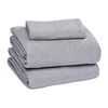 Cotton 3 Piece Heather Jersey Sheet Set - Twin, Light Gray, Solid NEW Free Ship!