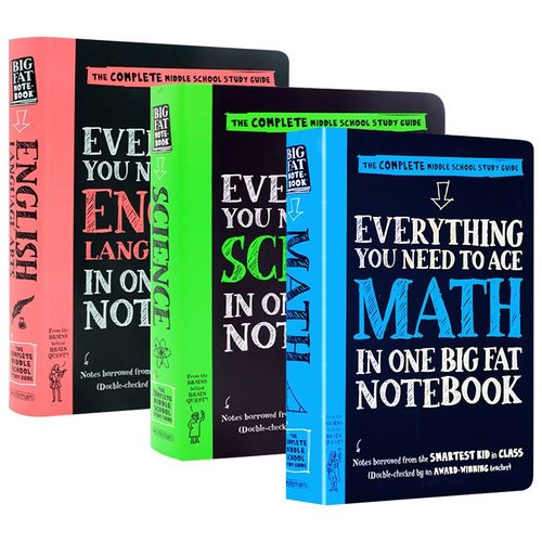美国中学生优等生笔记3册 Everything You Need to Ace获得A的方法 英文原版 英文版