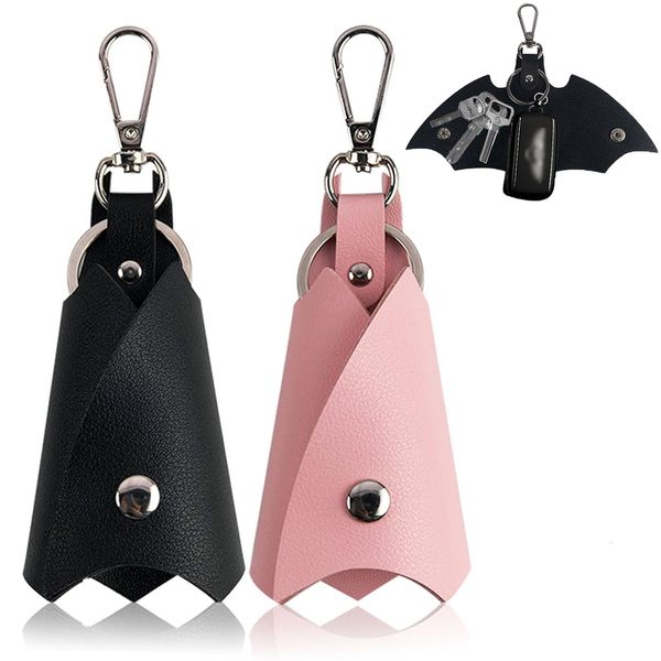 KASESSS 2 Pieces PU Leather Keyring, Creative Car Keyring, Personalised Key Ring, Keyrings for Women Men, Key Rings for Car Keys Bat Shaped, Fashion Keychain Accessories, Keychains for Car, SUV, Auto