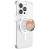 Boho Botanical Green & Neutral Abstract Wavy Stripe PopSockets PopGrip for MagSafe