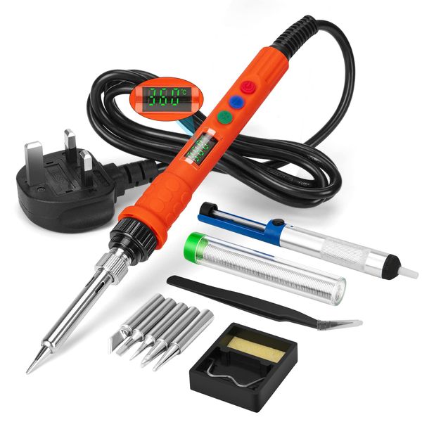 Soldering Iron Kit,120W Adjustable Temperature 180°C-500°C Soldering Kit,Welding Tools with Digital LED Screen,Electric Soldering Irons with Automatic Sleeping Mode and Temperature Calibration Design