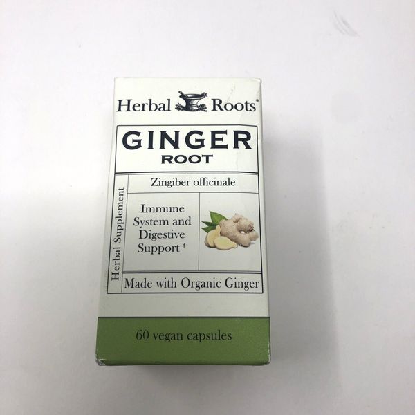 Ginger Root Capsules Immune and Digestive System Support Gluten Free 60 ct