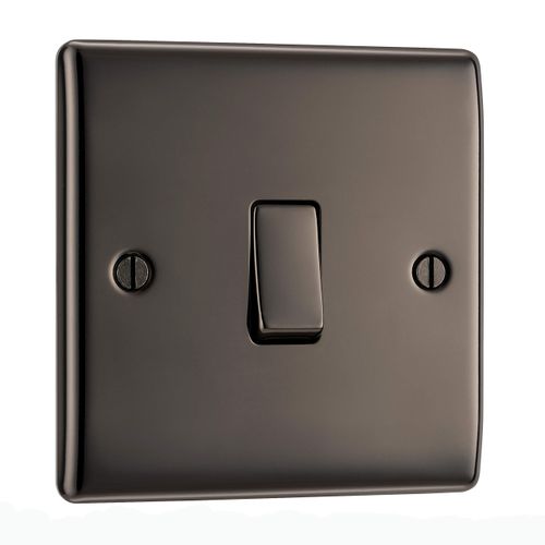 BG Electrical Nexus Metal NBN12-01 Single Light Switch, Black Nickel