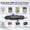 Lightning SD Card Reader for iPhone, iPad, 2 in 1 SD/Micro SD Card Adapter USB C (Read Two Cards Simultaneously), iPhone SD Card Reader with Lightning and USB C Port, Fast Transfer