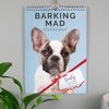 Personalised Dog Calendar. A4 Barking Mad Wall Calendar