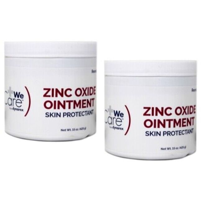 2 Pack Dynarex Zinc Oxide Ointment Skin Protectant No. 1192 15 Oz Each