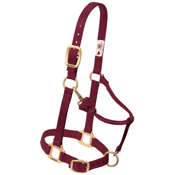 Weaver Leather Original Adjustable Nylon Horse Halter, Average Horse, Burgundy