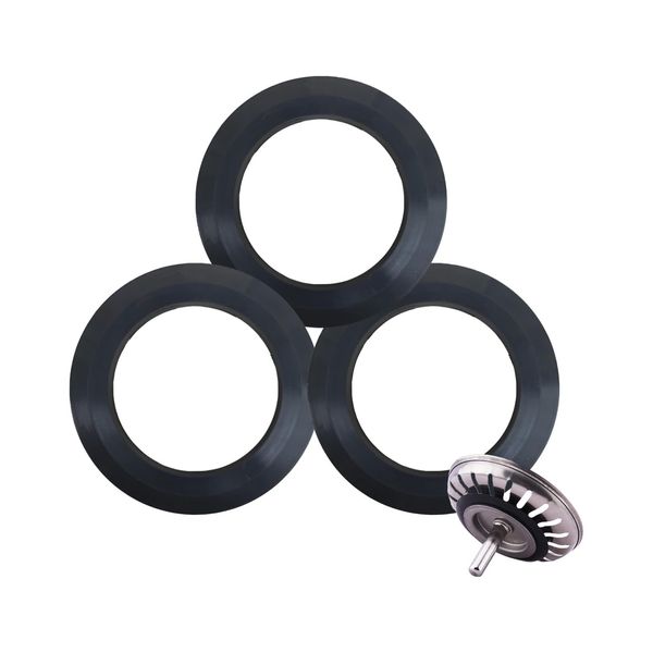 DaiUni Rubber Replacement Seal for Strainer Baskets, Compatible with Diameter 78-83mm, 3 Pack, Black