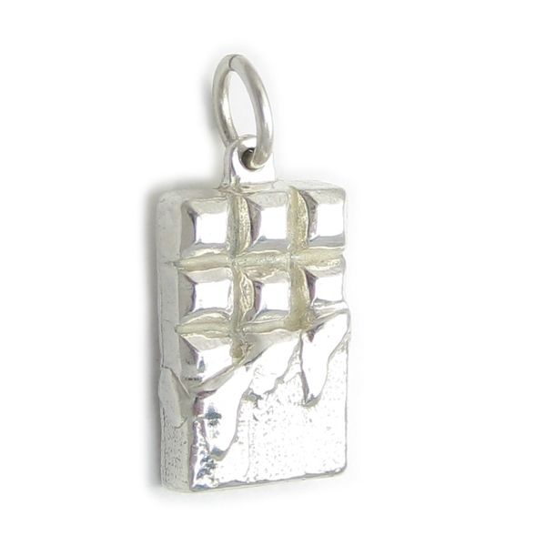 Chocolate Bar sterling silver charm .925 x 1 Candy bars chars
