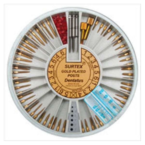Dentatus RST-60 Surtex Post Gold Plated Dispenser Assorted Starter Kit 60/Bx