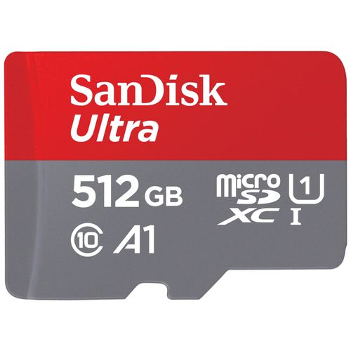 SanDisk 512GB Ultra microSDXC card + SD adapter, Memory card Full HD, up to 150 MB/s, For smartphones and Tablets, with A1 App Performance, UHS-I, Class 10, U1