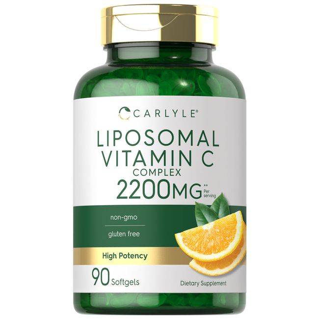 Liposomal Vitamin C Complex | 2200mg | 90 Softgels | High Potency | by Carlyle